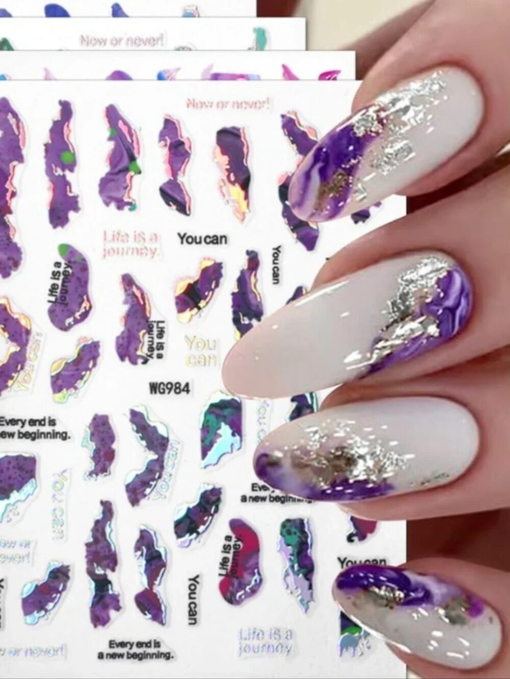 Trendy Self Adhesive Nails Art Transfer Sticker